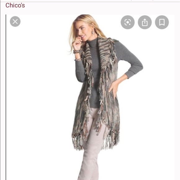 Chico's Jackets & Blazers - Small Chico’s fringe sweater vest
